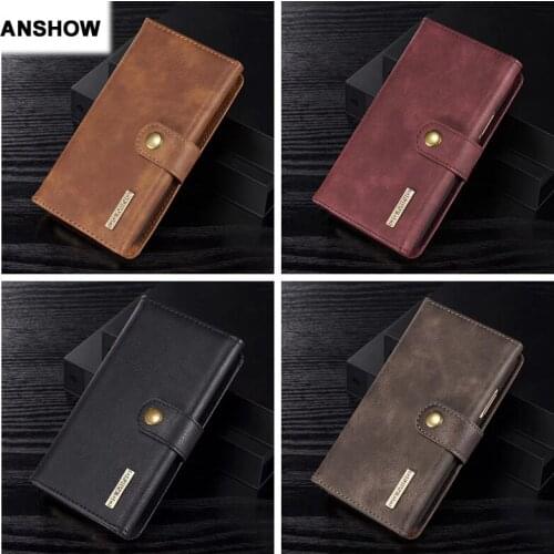3 Fold Leather Removable Wallet Case For Galaxy Note 10 Pro 9 8 S9 Plus Magnetic Detachable Cover Card Slot 15PCS