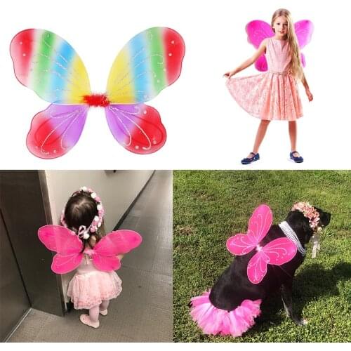 Girls Butterfly Fairy and Angel Wings for Kids for Garden Parties Birthday Favors Halloween Costumes Apparel Accessories