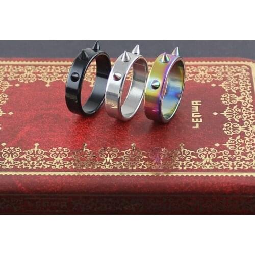 Self-defense Stainless Steel Ring Punk Style Mens and Womens Thorn Jewelry Joyas para hombres y mujeres Student Rings