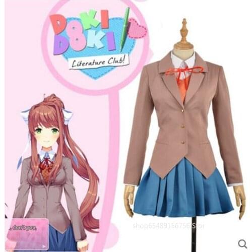 Anime Sayori Yuri Natsuki Monika Cosplay Costume Cosplay School Uniform Halloween Costumes Women Girl Doki Doki Literature Club