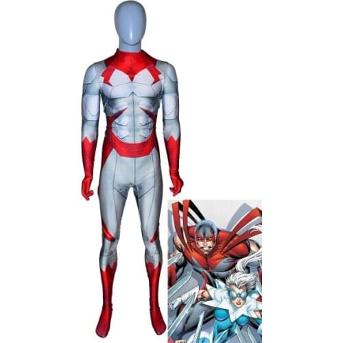 Superhero Cosplay Costume Hawk and Dove Costume Comic Superhero jumpsuit Custom made