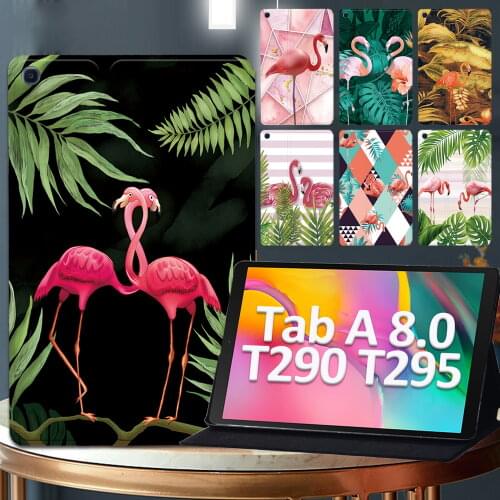 Leather Cover Case for Samsung Galaxy Tab A 8.0 (T290/T295) 2019 - Flamingo Pattern Anti-fall High Quality Tablet Case 8 Inch