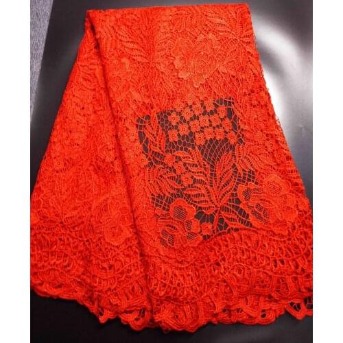 Red Color African Lace fabric 2021 New Arrival African Cord Lace For Wedding Dresses Guipure Lace Fabrics High Quality M1555
