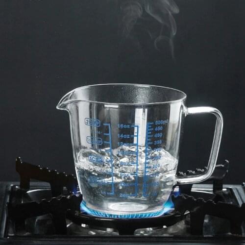 Tea Coffee Pitcher Microwave Safe Glass Measuring Cup Milk Jug Heat Resistant Glass Cup 250/500ml Measure Jug Creamer Scale Cup
