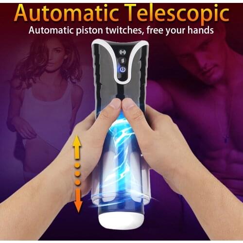 Мастербатор без рук Automatic Male Masturbator for Men Electric Telescopic Pocket Vagina Real Pussy Adult Erotic Sex Toys