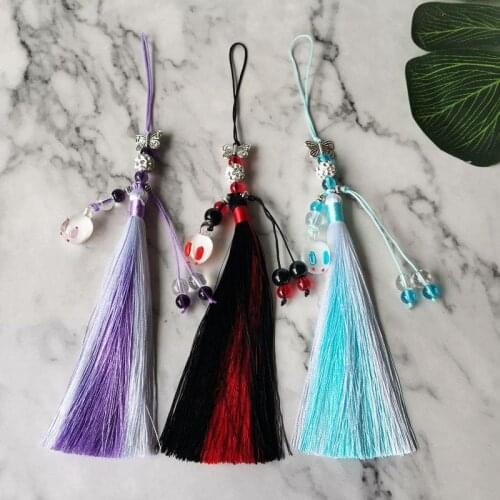 Mo Dao Zu Shi Keychain Crystal Man Key Chain Tassel Women Key Holder Cute Couple Keyring Butterfly Key Ring Llaveros Lan Wang Ji