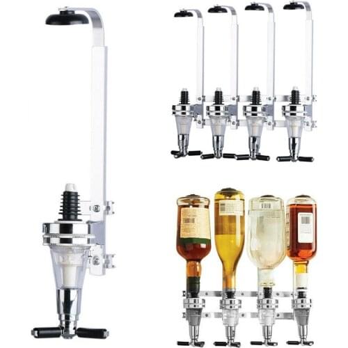 25/30/45ml Wall Mounted Stand 4 Bottle Wine Dispenser Wine Alcohol Cocktail Beer Dispenser Metal Wine Pourer Rack Home Bar Tool