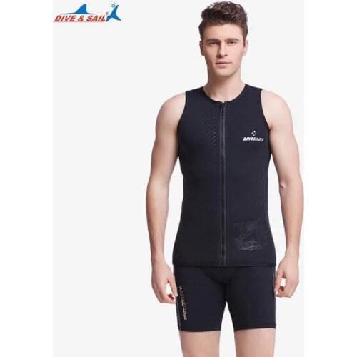 Dive&sail 3mm neoprene mens wetsuit vest sleeveless front zipper Jumpsuit Dive for kitesurfing suit diving swimsuit size s-xxxl