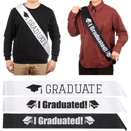 New 2021 Satin Sash Graduate High School Celebration Party Photo Booth Props College Graduation Decoration Unisex Supplies Gift