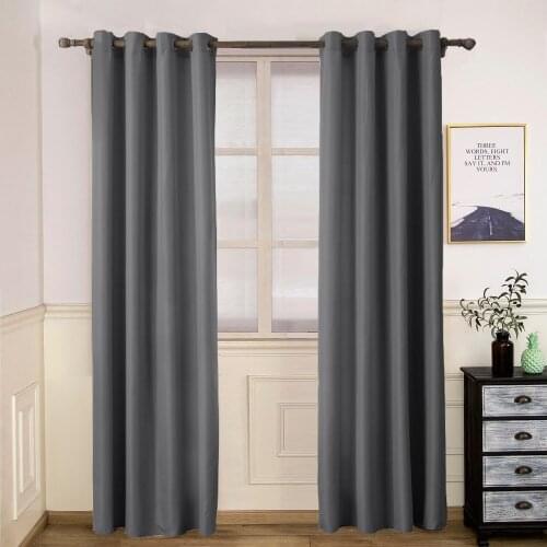 Solid Color Curtain Finished Bedroom Plain-Color Curtain Eight Colors to Choose Perforated Curtain AAA Quality
