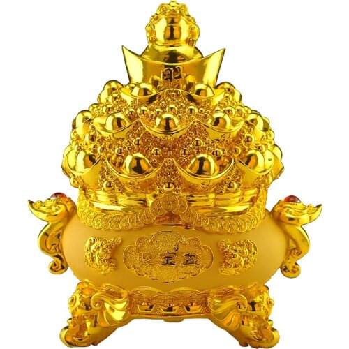 Resin money box statue Gold ingot boxes Feng Shui home decoration accessories birthday present home decor