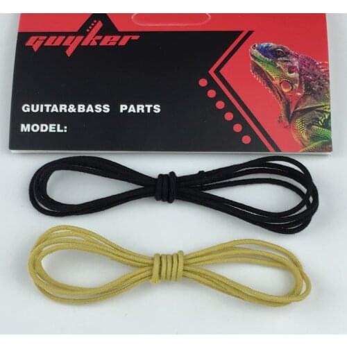 Vintage Style tinned Cloth Push Back Guitar Wire $1 per meter - BLACK/Yellow