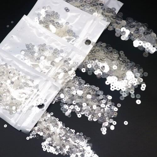 Crystal Transparent Sequins 3mm 4mm 6mm Cup Flat Round PVC Loose Sequins for DIY Craft Women Garments Accessories 10g