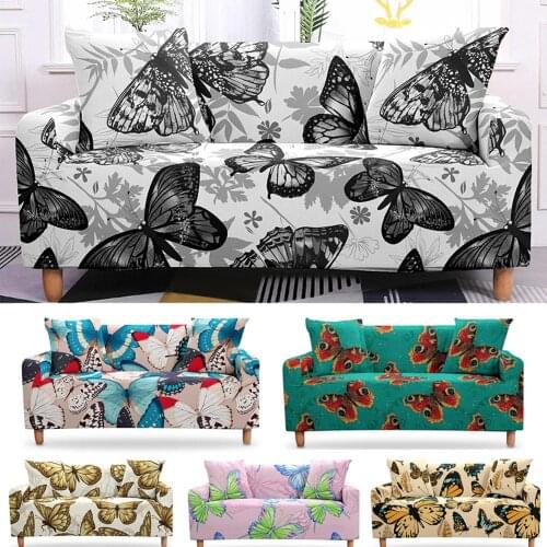 14 Styles 3D Digital Butterfly Sofa Cover Sectional Couch Cover Elastic Stretch Armchair Slipcovers for Living Room Office Home