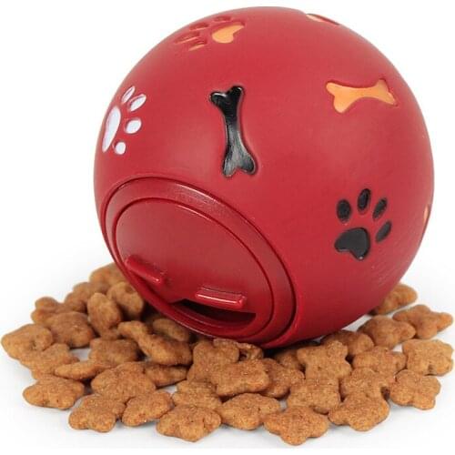 Dog Toy Rubber Ball Chew Dispenser Leakage Food Play Ball Interactive Pet Dental Teething Training Toy Blue Red Diameter