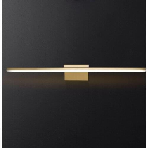 Post-modern Luxury Long Wall Lamps All Copper Mirror Headlight Sroom American Gold Dresser Makeup Mirror Sconces Wall Lights