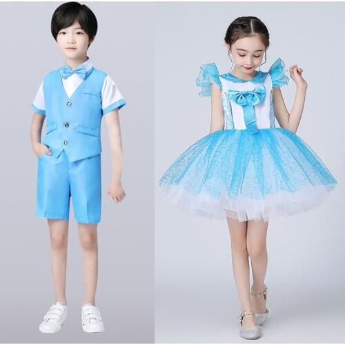 2020 Girls Pettiskirt Princess Dancing Dress Chorus Boys Tops+Pants Show Salsa Cha cha Samba Tango Sets Ballroom Latin For Kids