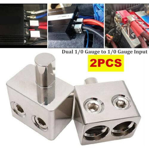 Universal Car SUV Audio Amplifier Power Line Plug-in Dual 1/0 Gauge To 1/0 Gauge