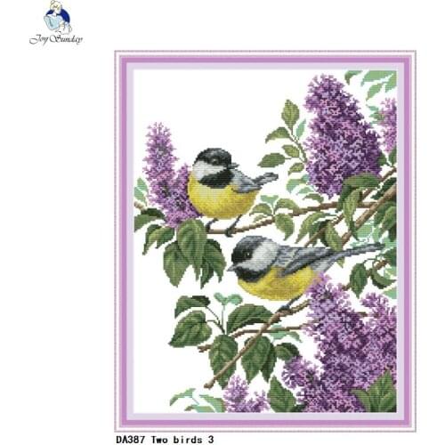 Two Birds Cross Stitch Patterns 11CT Printed Fabric 14CT Canvas DMC Counted Chinese Cross-stitch Embroidery Thread Sets
