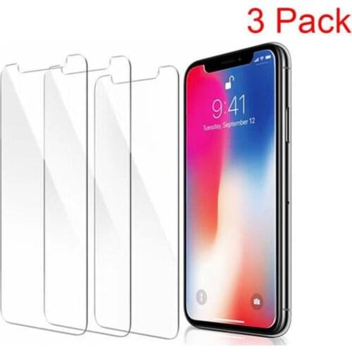 3PCS Full Cover Phone Glass for iPhone 11 XR XS X 12 Pro Max Mini Screen Protector for iPhone 7 8 Plus 6 6S 5 5S SE Glass