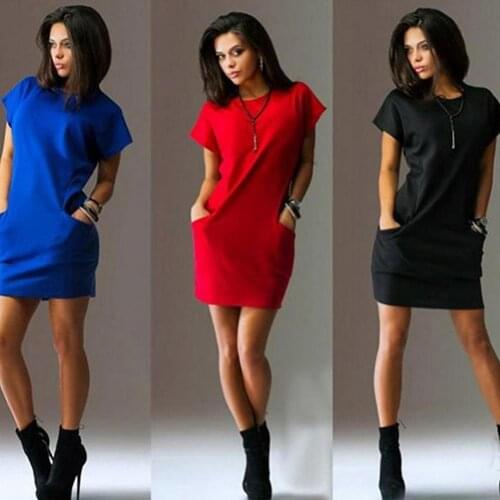 Dress Round Neck Short Sleeves Acrylic Spandex Summer Women Streetwear for Daily Life Women Dress Office Lady Casual Clothes