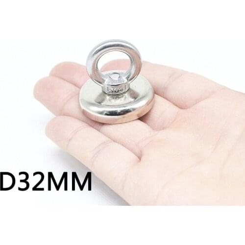 1/2/5 pcs D32mm Forte Magnete Al Neodimio Super Potente di Ricerca Magneti di Alimentazione Magnetico di Pesca Materiale