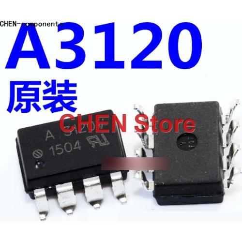 10pcs Original optocoupler A3120 HCPL-3120 SMD SOP8 import