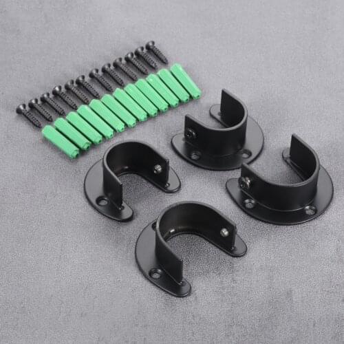 DRELD 2 Pc Stainless Steel Heavy Duty Closet Rod End Supports Rod Socket Wardrobe Bracket Flange Rod Holder for 25/30mm Dia Tube