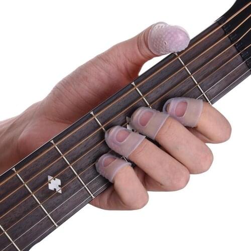 4pcs/set Electric Guitar Anti-Pain Anti-Cocoon Finger Cover High Elasticity Silicone Finger Protector for Guitarra Bass Ukulele