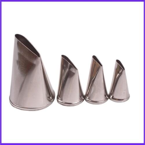 4PCs Straight Rose Decorating Mouth 4-Piece Set Petal Mouth Stainless Steel Cream Decorative Baking Tools
