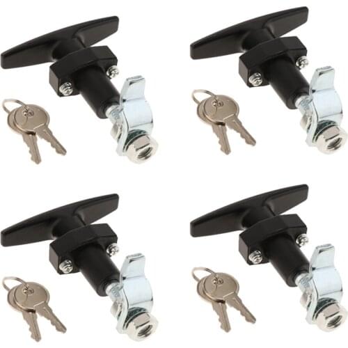 4x Truck Cap, Topper Complete Toolbox Cabinet T-Handle Lock Set With 2 Keys