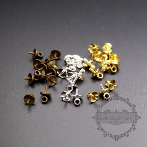 5mm bail cap in silver,gold,bronze color brass DIY pendant charm supplies findings 1531029