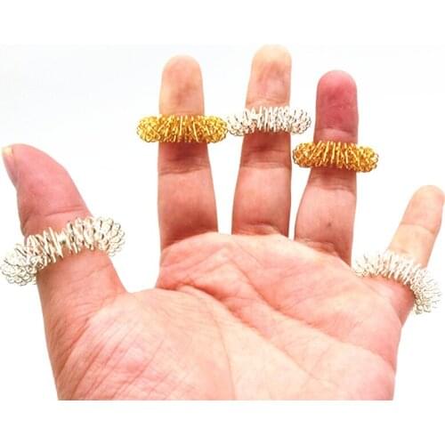 5pcs Mini Finger Massager Ring Relieve Mouse Hand Fingers Joint Pain Relief Fatigue Stainless Steel Household Massage Roller