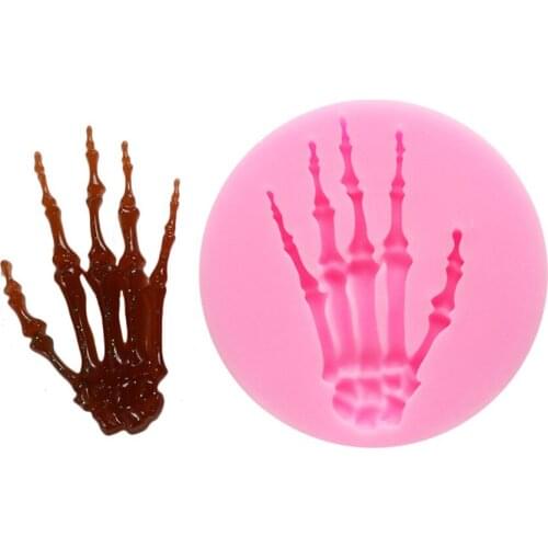 50pcs Halloween Decoration Cake Chocolat Fondant Silicone Molds Skeleton Paw Shape Kitchen Baking Molds Cake Decorating Tools