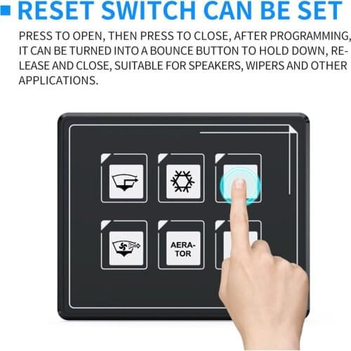 6 Pin Film Waterproof IP66 Universal Circuit Control with PPTC w/USB Cable& Membrane Control Box 12v 24v Button Switch Panel