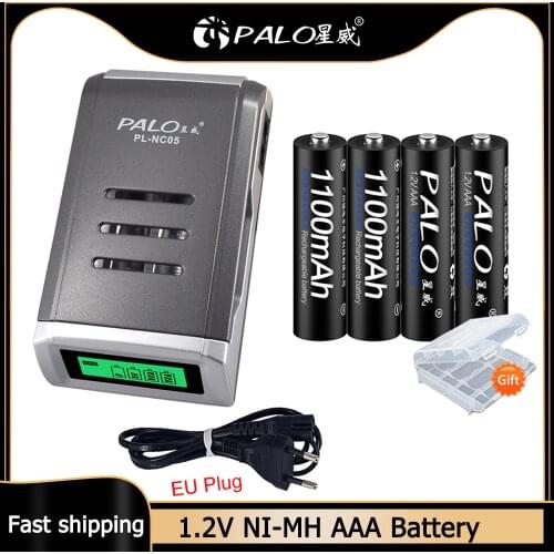 PALO 1.2V NI-MH AAA Rechargeable Battery 1.2V AAA Rechargeable Battery nimh aaa batteries smart charger For remote Control Toy