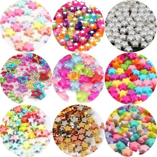 Various Size Acrylic Star Beads Mixed Pentagram Loose Spacer Beads For Jewelry Making Handmade Diy Bracelet Necklace Supplies