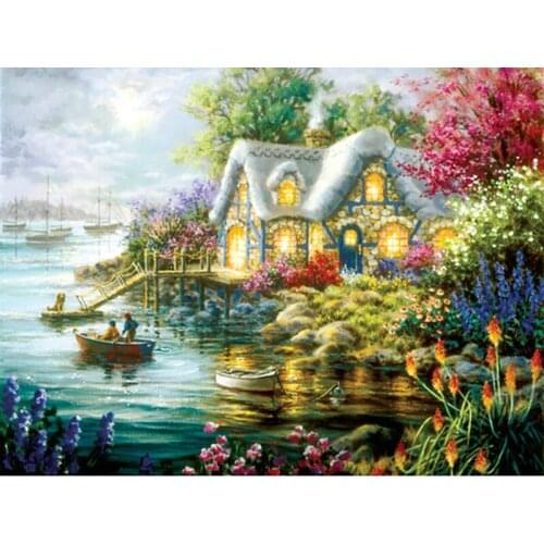Old Street Diamond Embroidery Landscape Crystal Diamond Painting Full Square Cross Stitch Sale Diamond Mosaic Home Decoration