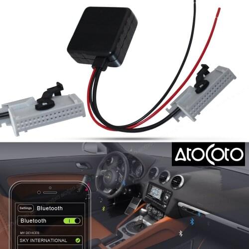 AtoCoto Car Bluetooth Module for Audi RNS-E Navigation A8 TT R8 A3 A4 Radio Stereo 32 Pin AUX Cable Adapter Wireless Audio Input