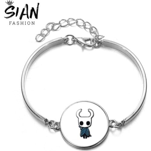 SIAN Cute Cartoon Character Adjustable Chain Bracelet Hollow Knight Adventure Game Series Glass Crystal Bangle for Friend Family