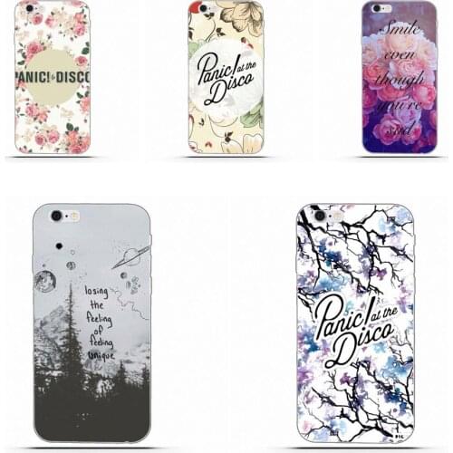 Wexoeq For Galaxy Alpha Core Prime Note 4 5 8 S3 S4 S5 S6 S7 S8 S9 mini edge Plus TPU Print Case Panic At The Disco Floral Panic