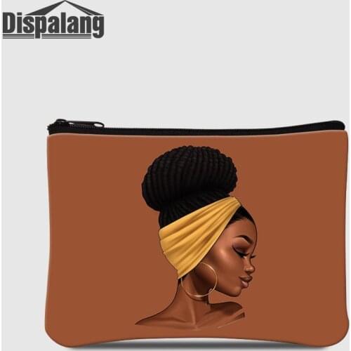 Dispalang Women Wallet Purse African Girl Printing Coin Bags Custom Female Clutch Money Bag Ladies Portable Shopping Change Case