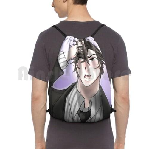 Jumin Han-Mystic Messenger Backpack Drawstring Bag Riding Climbing Gym Bag Jumin Han Mystic Messenger Mm Otome Game Fanart