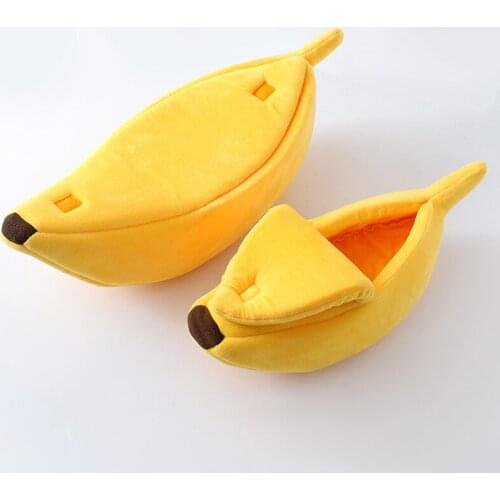 Banana cat Bed House Pet Product Bed For Cats Warm Durable Portable Pet Basket Cats house Dog Cushion Cat Supplies Multicolor