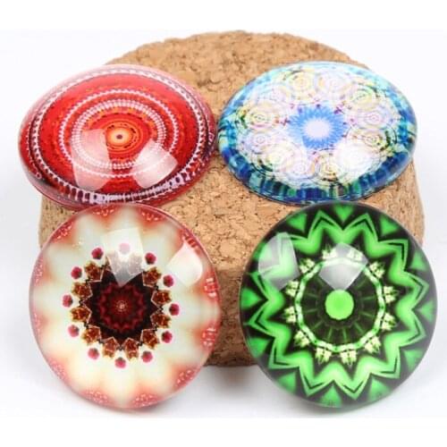 Reidgaller mandalas photo round dome glass cabochon 10mm 12mm 16mm 18mm 20mm 25mm diy jewelry findings