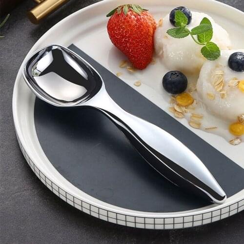 Zinc Alloy Ice Cream Spoon Watermelon Fruit Ice Cream Spoon with Square Handle Creative Kitchen Ice Cream Dessert Spoon Gadget