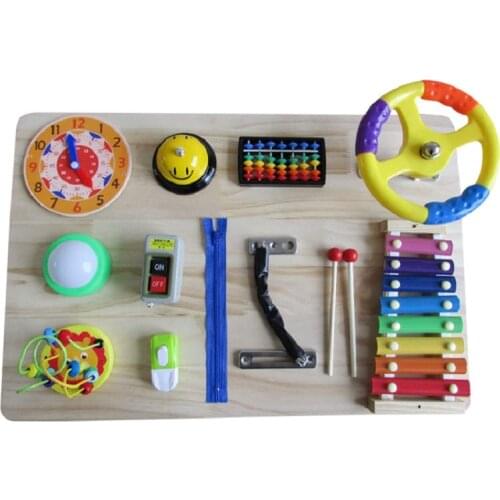 Activity Busy Board Material Diy Accessories Montessori Teaching Aids Busyboards Baby Learning Zipper Circle Beads Skill Toy Par
