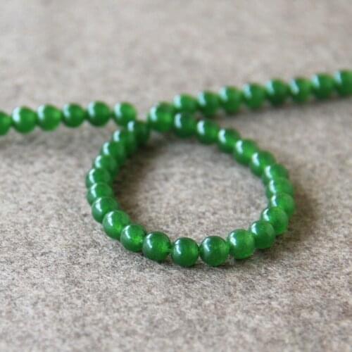 Min Order1)6mm Fashion New Green chalcedony beads Round shape stones Loose Beads 15" Jewelry making design wholesale