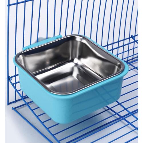 Pet Feeding Bowl Anti Choking Anti Skid Stainless Steel Travel Food Water Feeder Hanging Fixed Dish For Puppy Dog Cat Pet Supply
