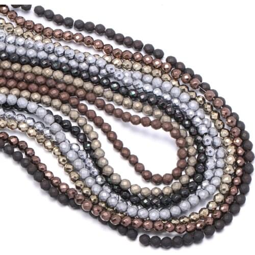 Fashion Natural Stone Hematite Beads for Jewelry Making DIY Bracelet Necklace Accessories Small Loose Spacer Beads Wholesale